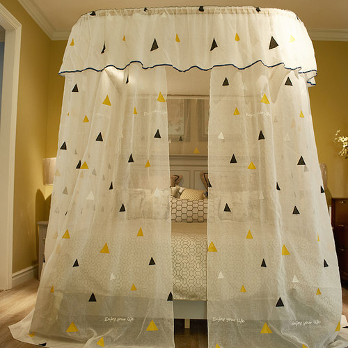 蚊帐家用新款加密加厚2021u型轨道导轨支架落地2022高级卧室床幔