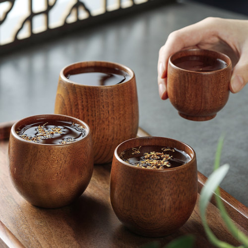 日式酸枣木杯隔热杯茶杯