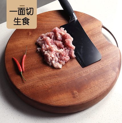 正宗乌檀木砧板圆菜板家用抗菌防霉食品级整木案板实木菜板切菜板