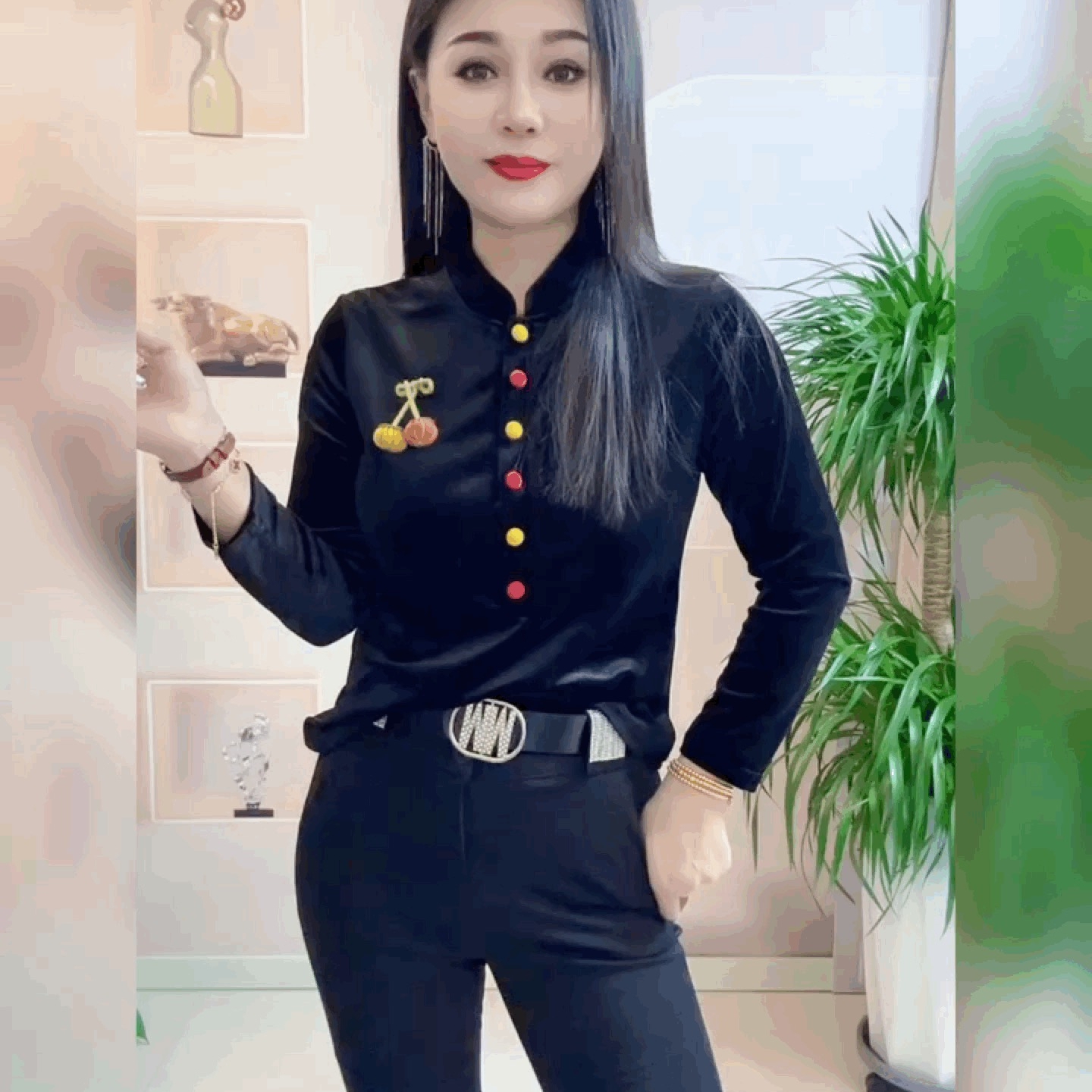 修身显瘦上衣气质南瓜新中式衬衫