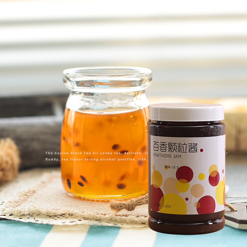 茗人道百香果颗粒酱奶茶店原材料