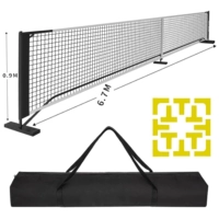 Подставка для сетки для пиклбола [черная] Полная сетка профессионального уровня для соревнований + бесплатная сумка для хранения + линия корта