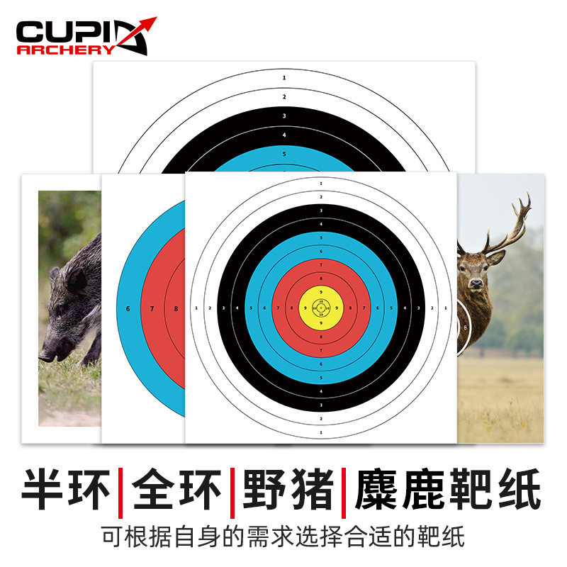 弓箭射箭靶纸专业射击比赛练习半环全环训练靶钉飞镖户外箭馆靶图