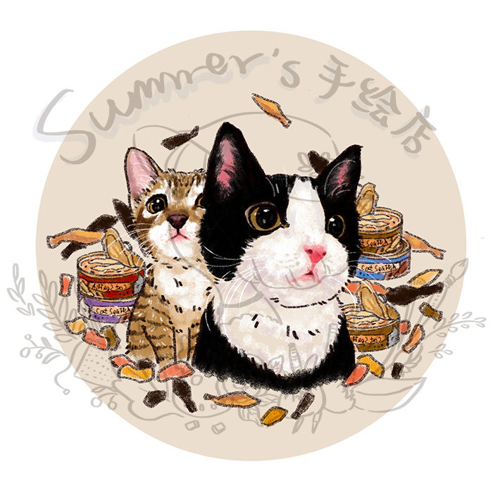 summer的手绘店原创宠物手绘头像设计商业定制插画卡通形象动漫