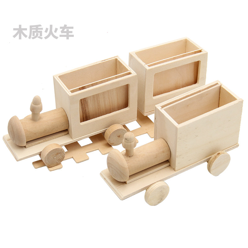 木质白坯火车 超轻粘土雪花泥彩泥儿童创意益智手工diy玩具