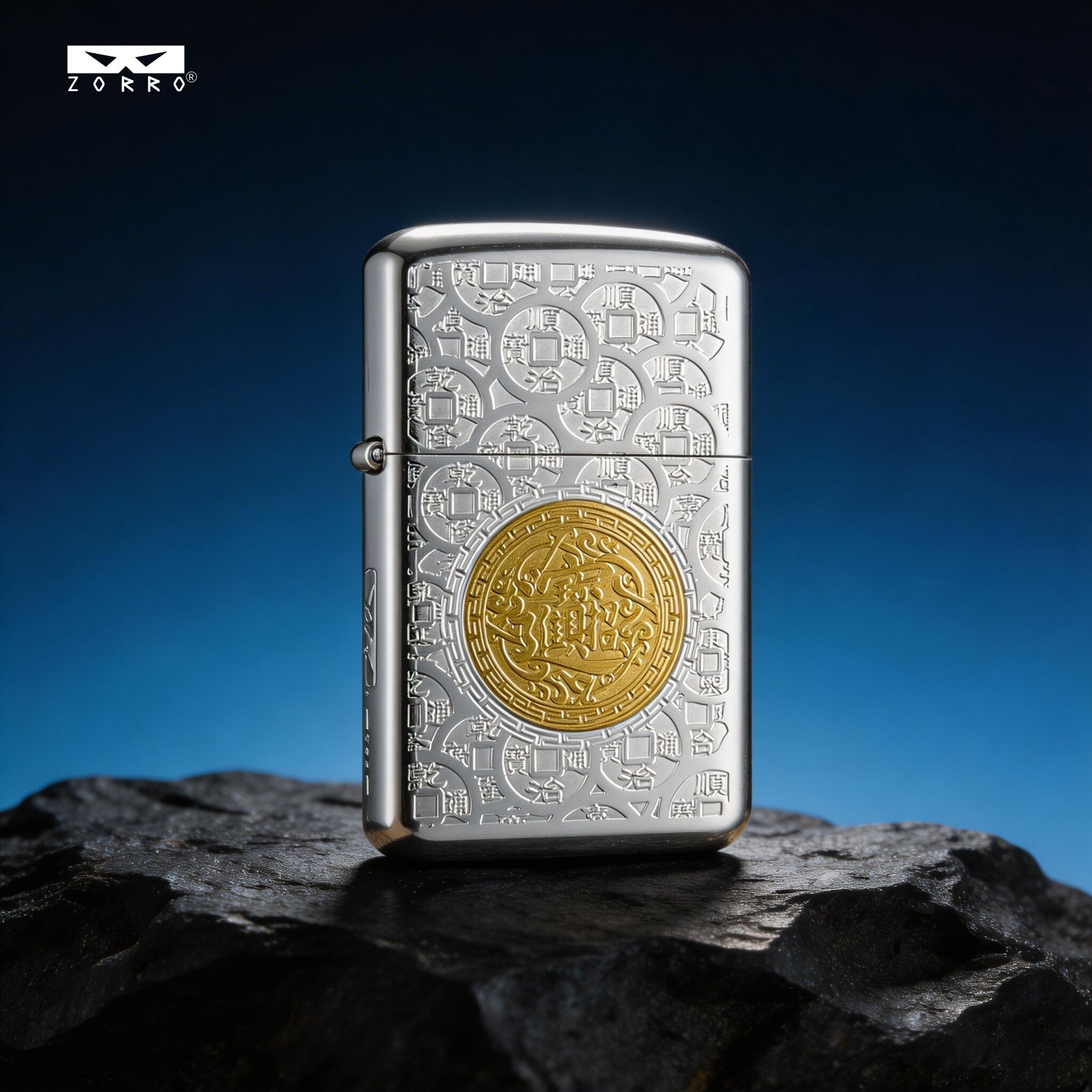 佐罗三代超薄煤油打火机790鎏金包银招财进宝防风复古创意礼物男