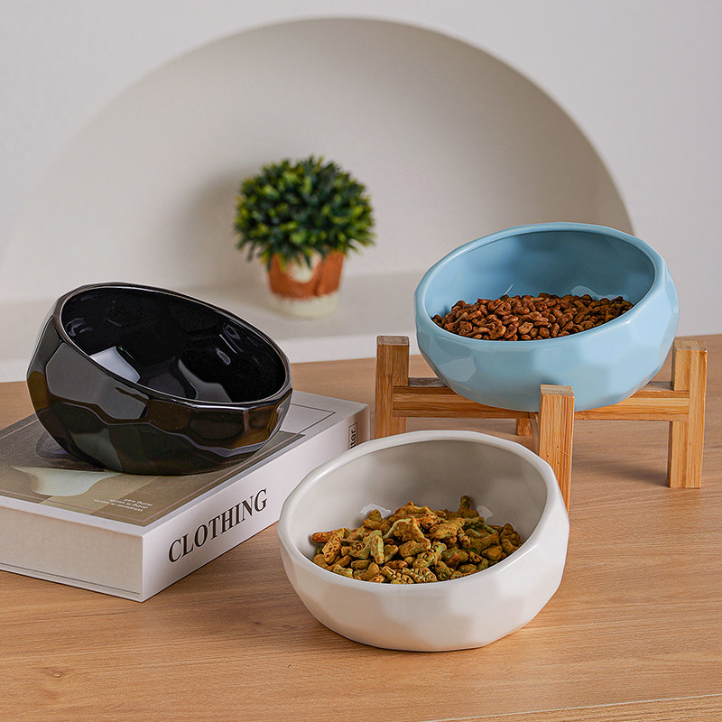 陶瓷木架狗碗高脚猫狗碗中小型狗碗增高法斗宠物斜口碗防打翻,宠物/宠物食品及用品,猫狗碗/慢食碗,淘宝优惠券,粉丝福利购,淘宝优惠卷