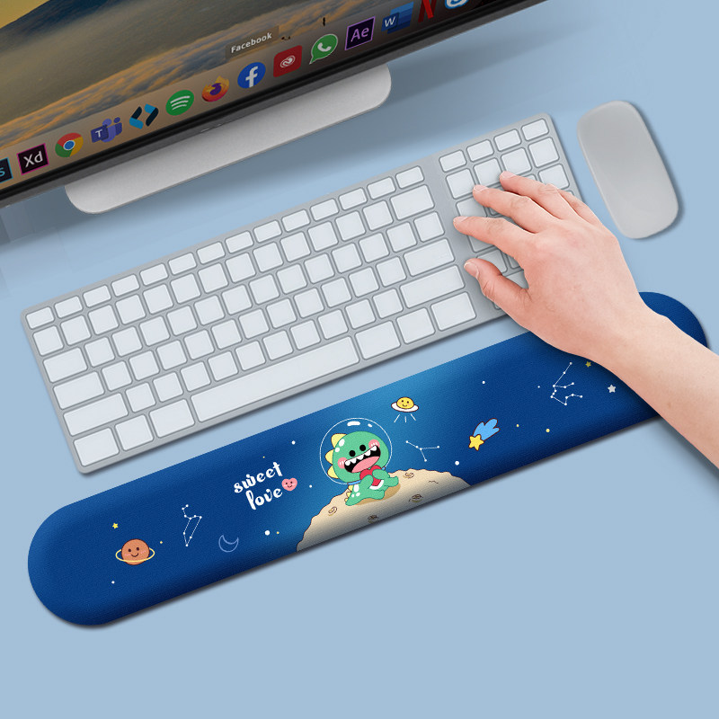 创意航空恐龙记忆棉键盘手托掌枕鼠标垫护腕硅胶男女生二次元卡通