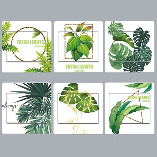 创意网红绿叶风景开关插座贴纸自粘防水遮丑装饰画拍2送1套遮洞贴