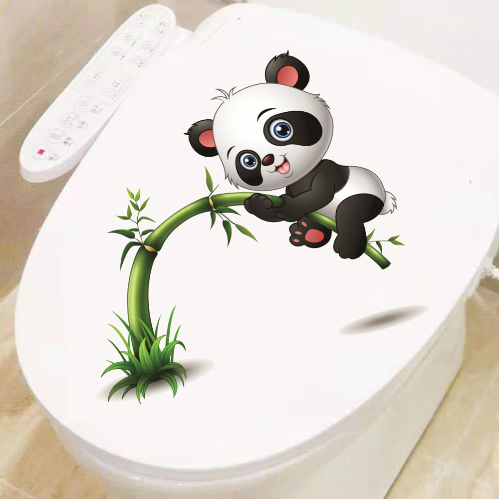 卫生间装饰贴画卡通熊猫防水材质
