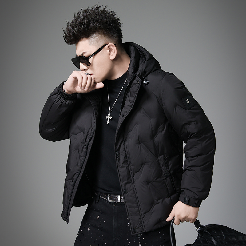 冬季新款男士高端保暖连帽羽绒服