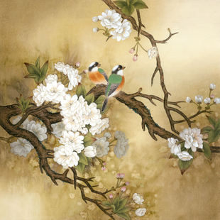三尺四尺斗方工笔画 国画山水画风水靠山 招财字画客厅装饰画心
