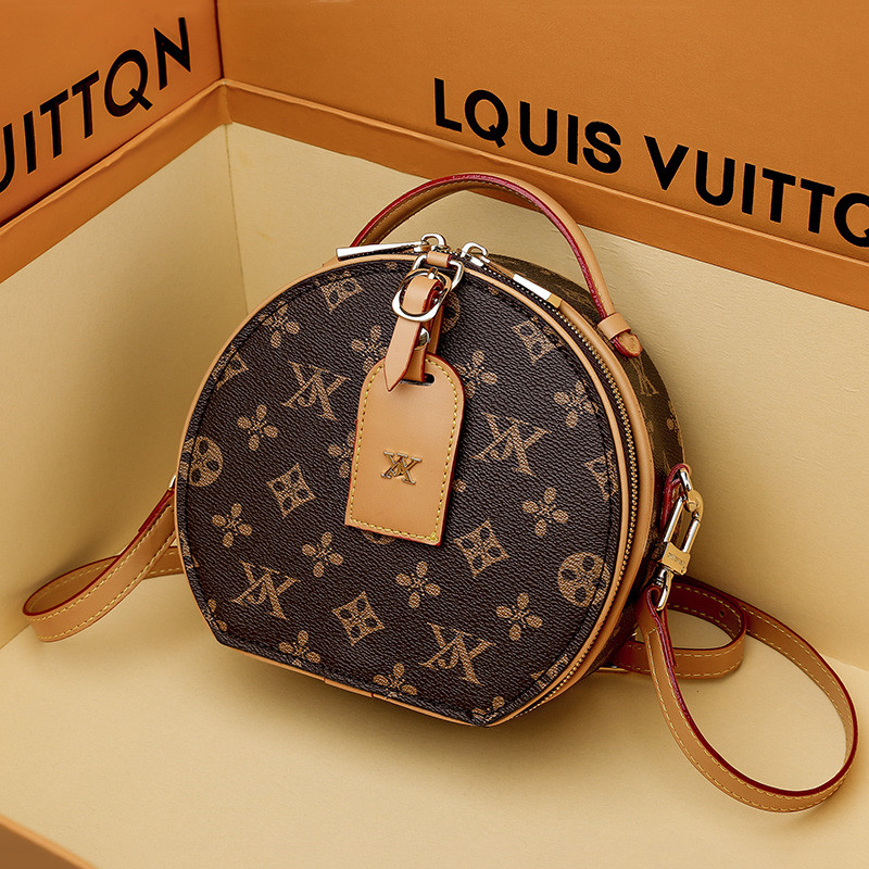 法国DUDK轻奢女包高级感洋气小圆包新款时尚单肩斜挎包真皮手提包