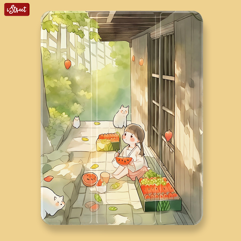 盛夏西瓜女孩适用苹果2022新款iPad第10代平板9保护套pro11带笔槽mini6亚克力Air5防弯壳8摔7文艺4少女萌日系高性价比高么？