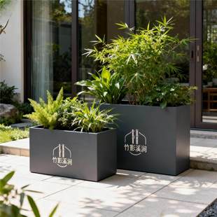 户外阳台花箱组合市政花坛售楼部外摆商业广场铁艺花槽围栏定制