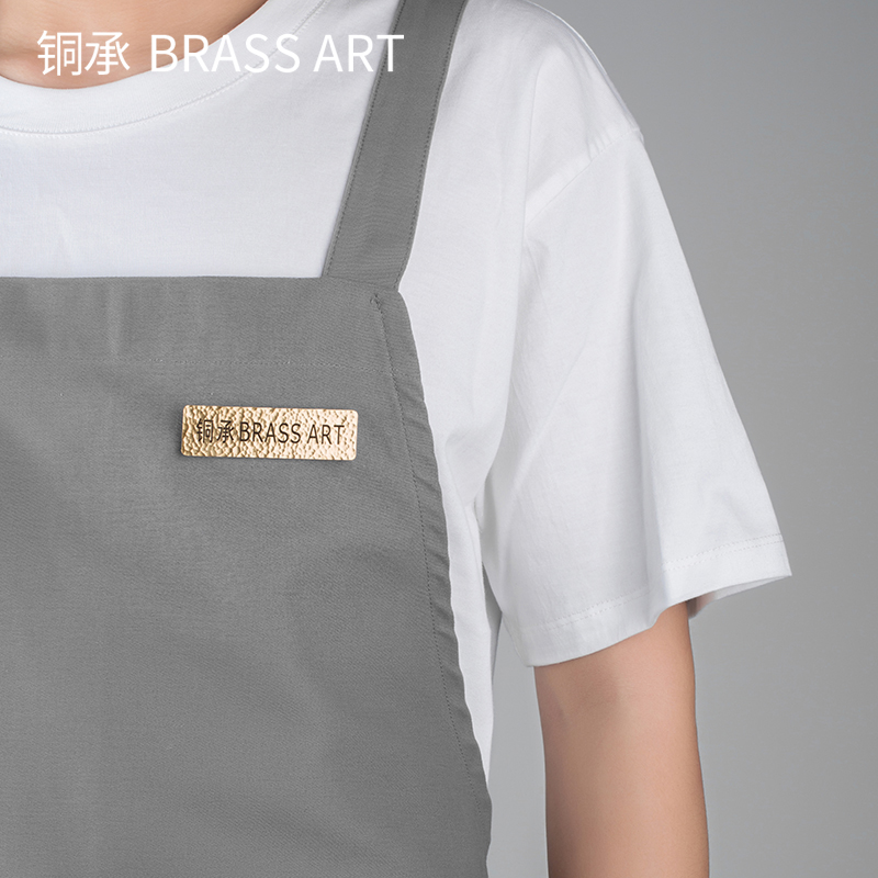 黄铜胸牌定制金属胸牌胸针工作吊牌logo名字高档磁吸员工号牌定做