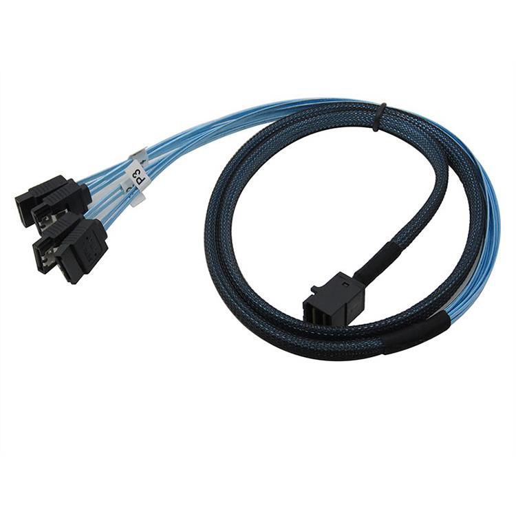 SAS阵列卡MiniSAS HD 12G数据线SFF-8643转4*SATA用LSI/Adaptec