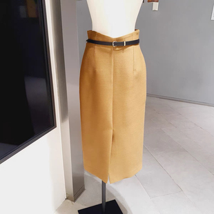 韩国专柜代购MICHAA正品女装2024冬半身裙MIOC-WSK-110