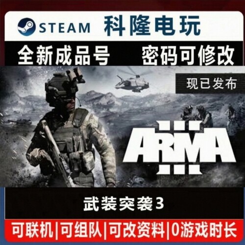 Steam正版游戏 武装突袭3 Arma 3 全新白号可改密