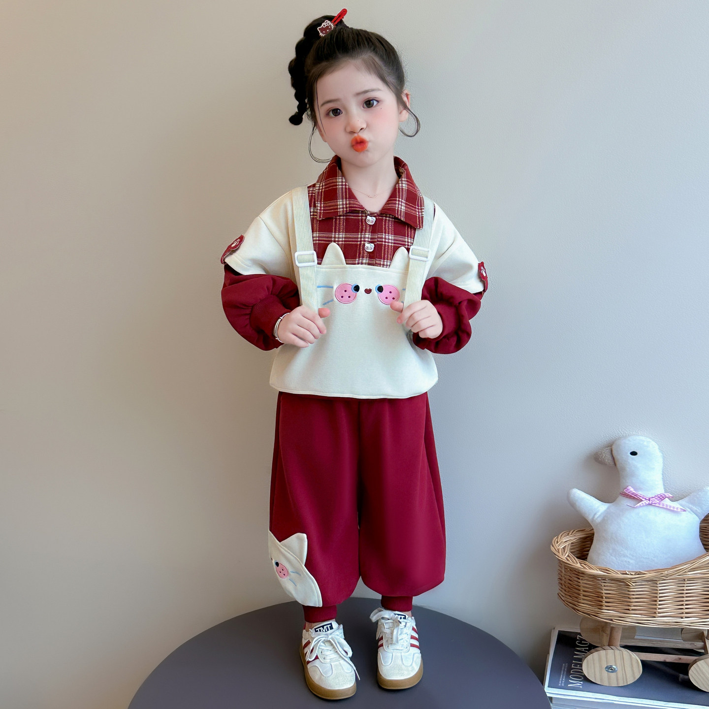 女童秋装2026新款卫衣两件套潮品