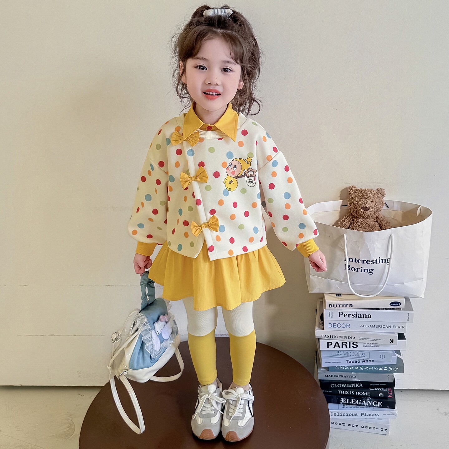 女童春秋韩版洋气卫衣打底裤套装
