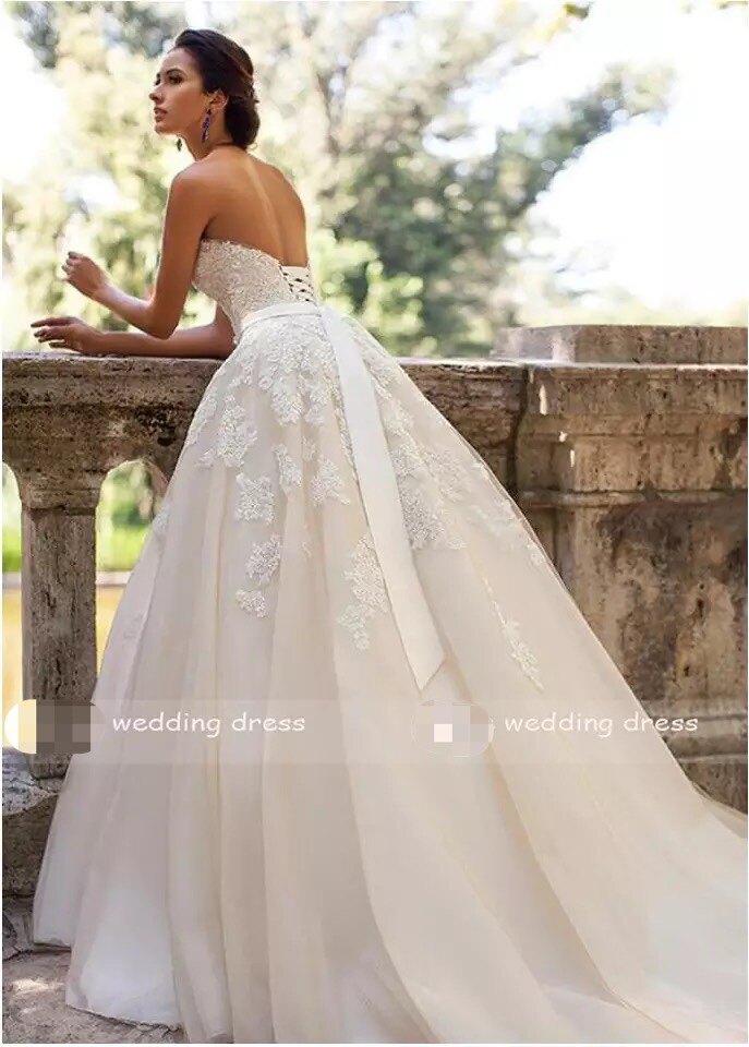 웨딩 드레스 VESTIDOS DE NOVIA 레이스 아플리케 웨딩 드레스