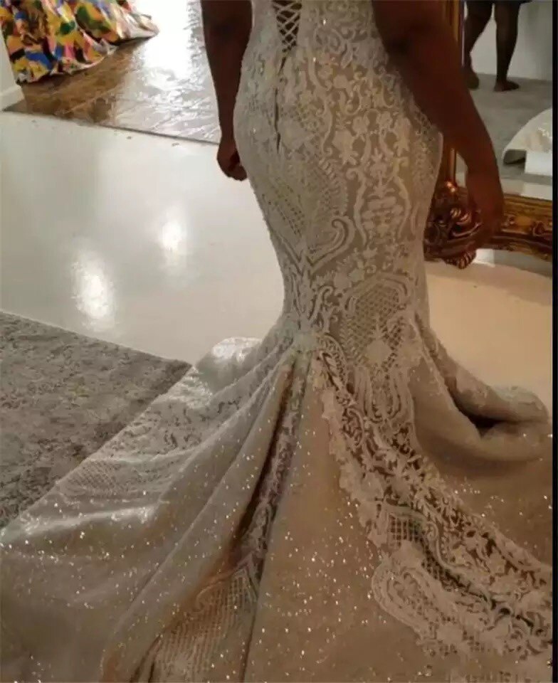인어 웨딩 드레스 아프리카 신부 가운 결혼식