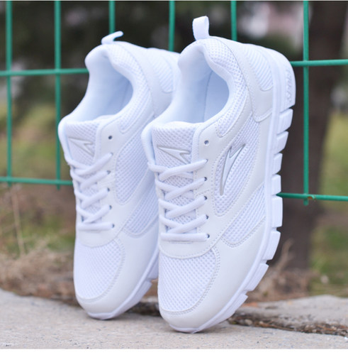 秋季白色男女网鞋运动鞋轻便休闲鞋舒适跑步鞋百搭情侣网鞋旅游鞋