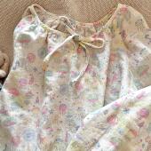 长袖 睡裙A类100棉全棉双层纱睡衣纯棉纱布月子家居服亲肤透气卡通