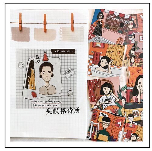 foxdiary TN手帐贴纸 阿宅的多彩生活2 日记手账卡片贴画 满包邮