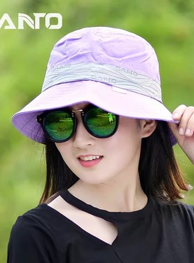 渔夫帽女夏季薄款沙滩遮阳帽太阳帽防晒男女钓鱼帽旅行登山帽山拓