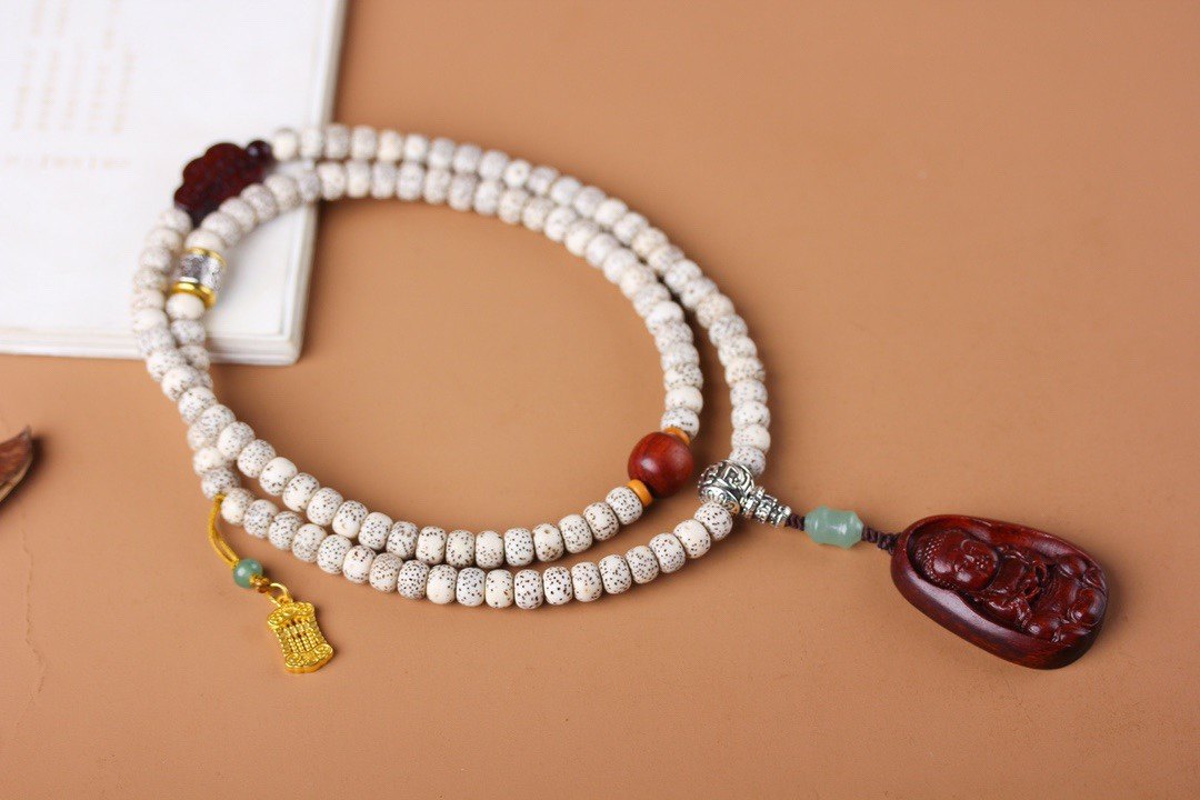 자연 XINGYUE BODHI 108 6*8MM 부처님 비즈 팔찌 장미 백단 단일 마음 부처님 펜던트 목 남성과 여성을위한 문화 장난감을 교수형