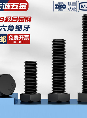10.9级细牙外六角螺丝钉细丝细扣幼牙螺栓M8M10M12M14M16M18M20mm
