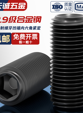 10#-32 1/4-28 5/16-24牙3/8-24 美制12.9级细牙紧定螺丝顶丝 UNF