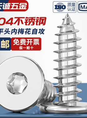 304不锈钢扁平头梅花自攻螺丝钉大平头薄头CA尖尾木螺丝M2M3M4M5