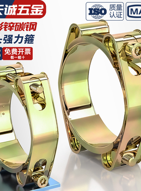 欧式铁镀锌双头强力卡箍喉箍双层高压加强型橡胶管夹重型卡扣抱箍