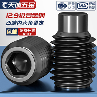 凸端紧定12.9级内六角螺丝机米螺钉顶丝无头止付螺栓M3M4M5M6 M16