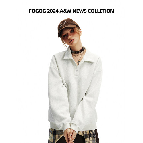 FOGOG美式复古字母印花圆领卫衣