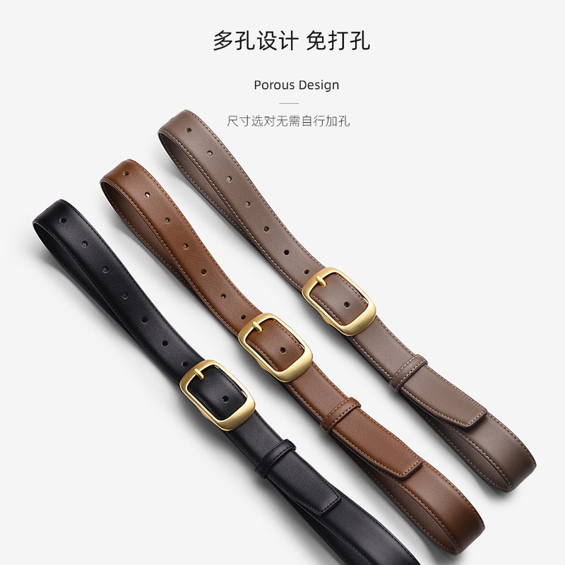 腰带女士皮带真皮带牛皮女士时尚简约百搭风装饰西装裤子皮带女