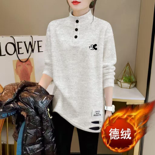 超好看半高领字母印花长袖t恤女2026秋季打底衫百搭新款上衣ins潮