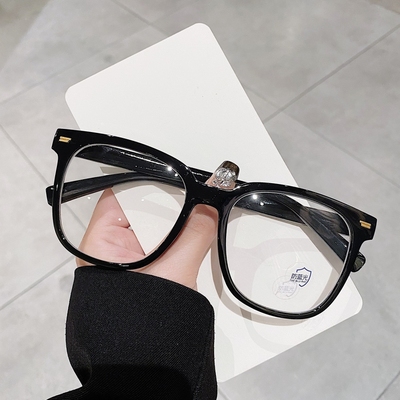 复古黑框超大眼镜男眼镜框无镜片