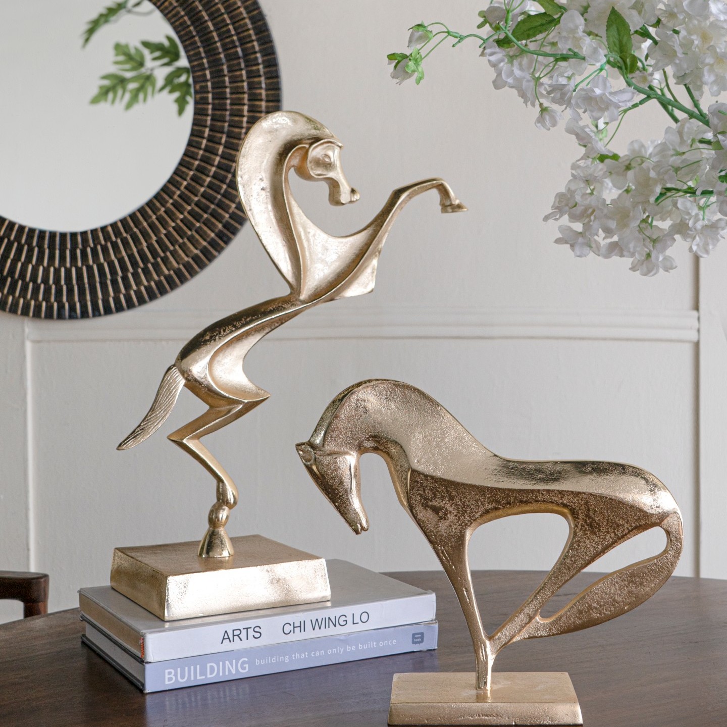 ABHOUSE印度进口铝质马装饰摆件