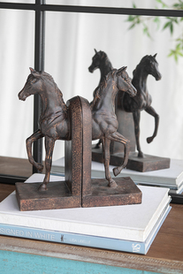ABhome出口美国立体动物马书档书靠书立家居软装桌面摆件马道成功