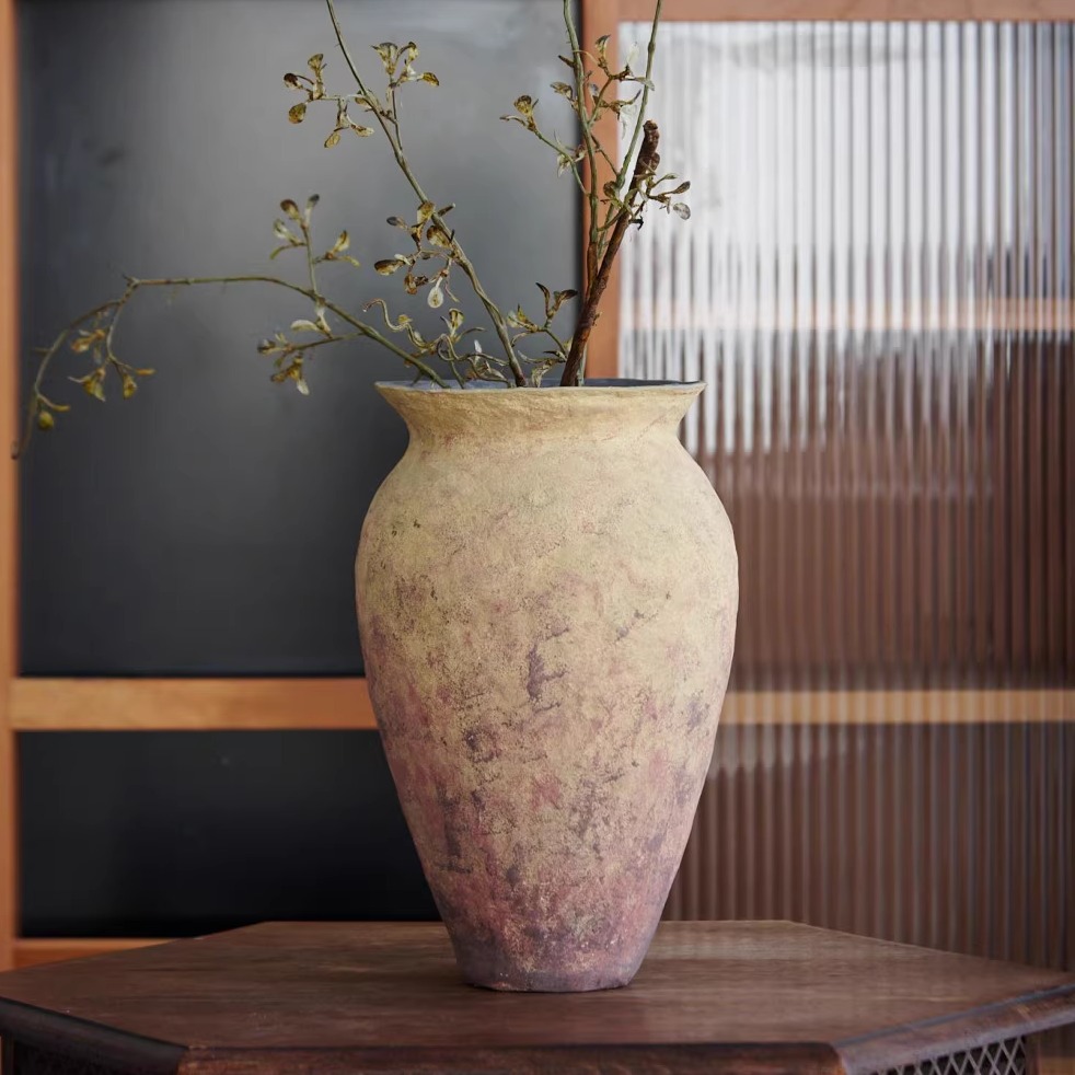 印度进口纸浆干花插创意花器摆件