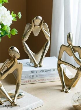 芒果木框半手工铝制音乐家雕像