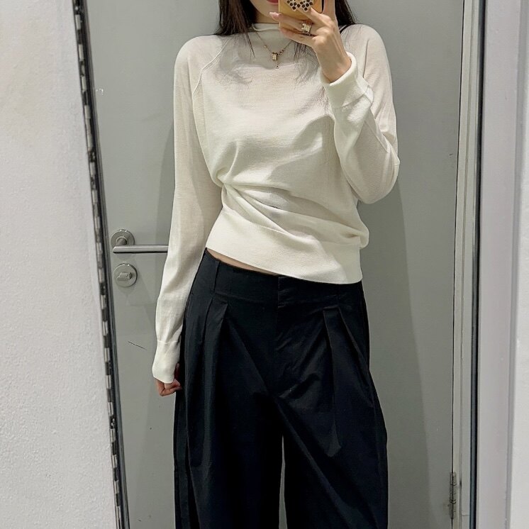 COS风女装 修身版型半高领针织衫2026秋季新品打底上衣1342221001图片
