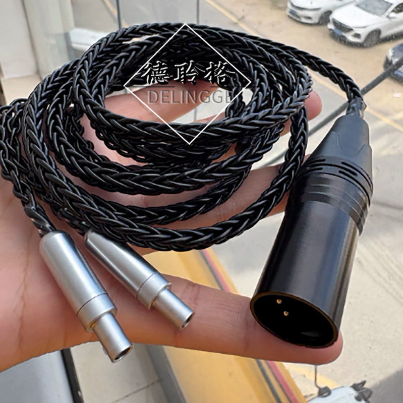 德聆格 适用HD800s hd820耳机升级线材 单晶银 4.4针卡农平衡线图片
