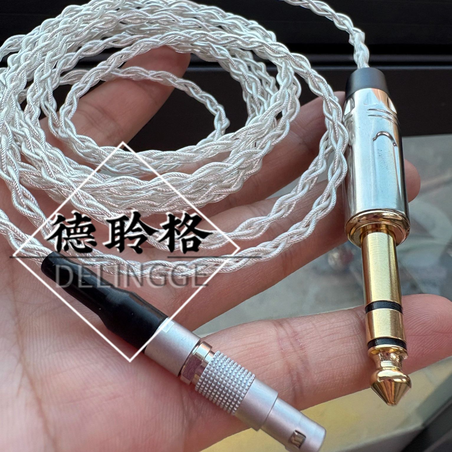 德聆格适用于 K812PRO K872单晶银银6N耳机升级线4.4mm平衡线定制