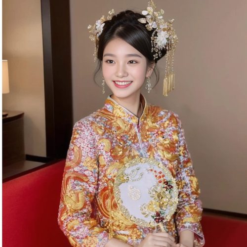 褂后皇龙凤褂出租手工中式结婚新娘龙凤裙褂礼服秀禾婚服嫁衣租赁