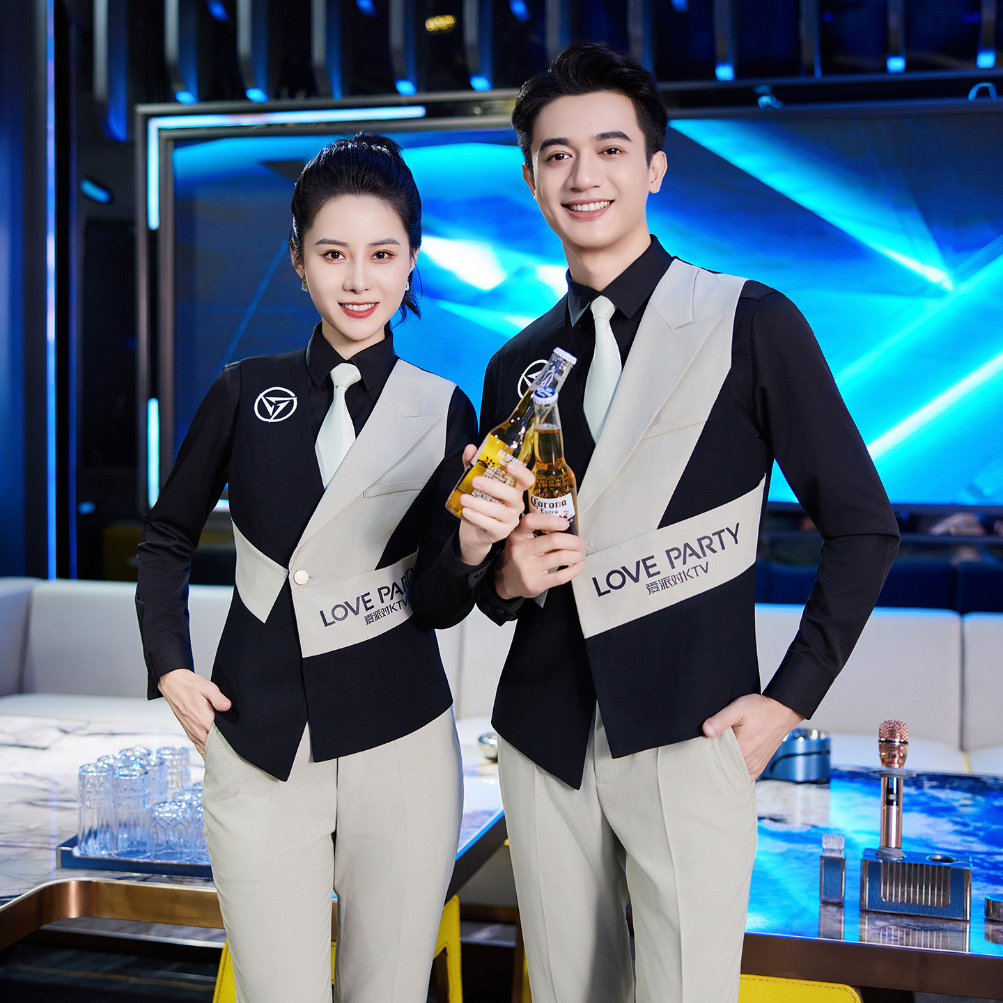 龙丽儿酒吧KTV服务员工作服定制夜场公主少爷高端音乐技师装秋冬图片